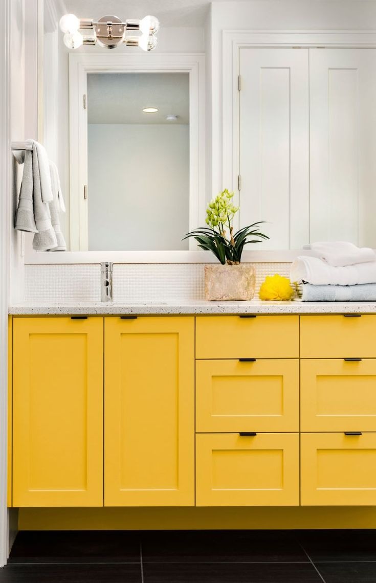 Striking Yellow Cabinet as A Showy Accent