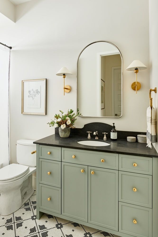 Pick the Bright Green to Invigorate Your Room - Bathroom Cabinets