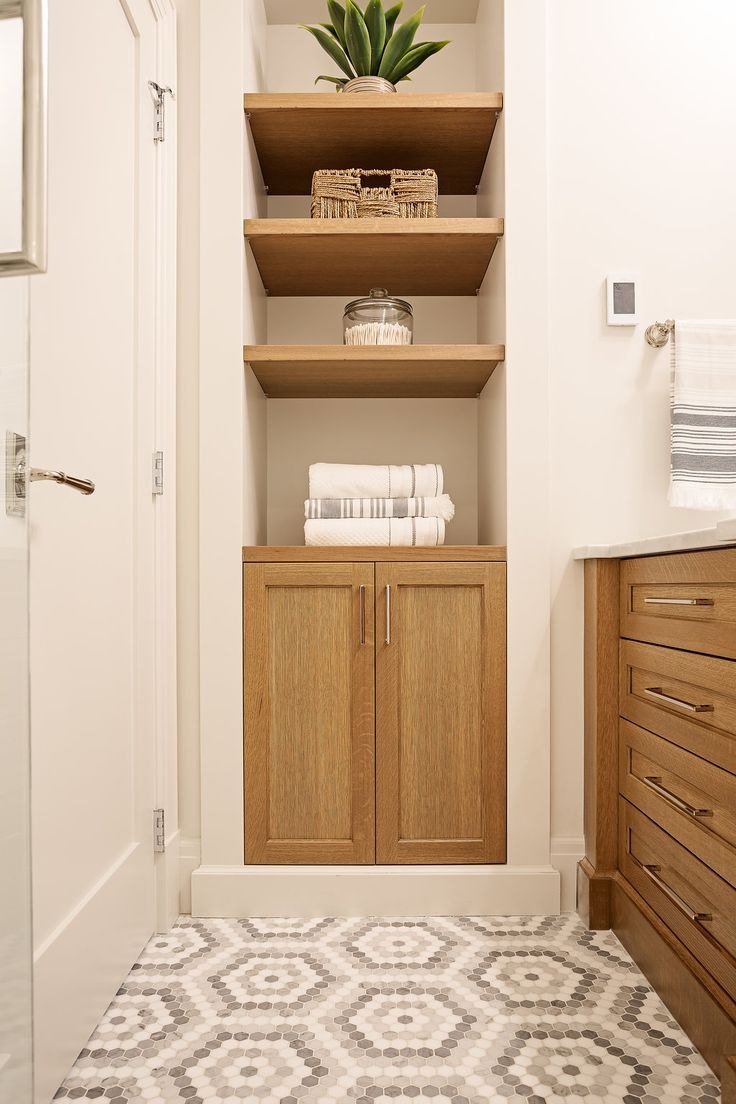 Wooden Cabinets and Wall Shelves
